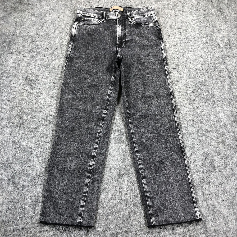 7 For All Mankind Luxe Vintage Jeans Womens 29 Gray High Rise Cropped Straight